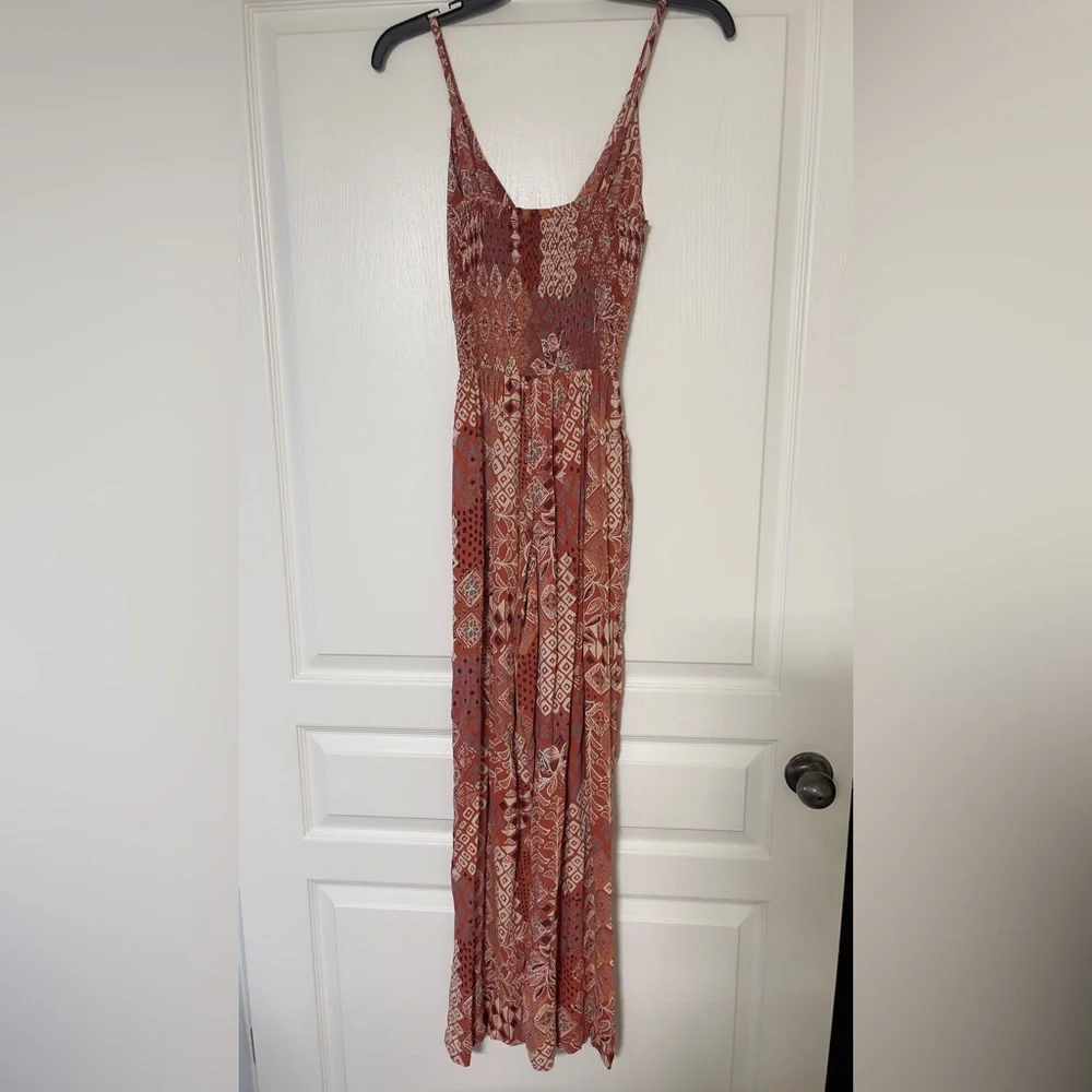 Angie Coral Geometric Jumpsuit - Picture 3 of 6